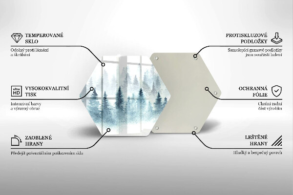 Kuchynská doska zo skla Maľovaný zimný les