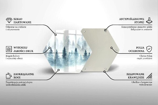 Kuchynská doska zo skla Maľovaný zimný les