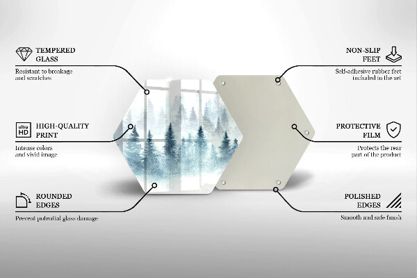 Kuchynská doska zo skla Maľovaný zimný les