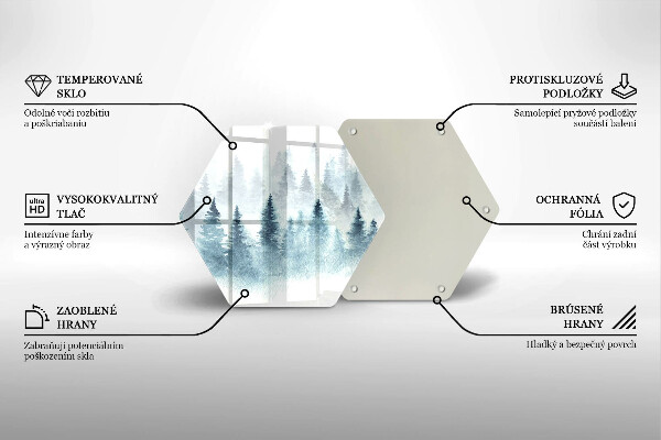 Kuchynská doska zo skla Maľovaný zimný les