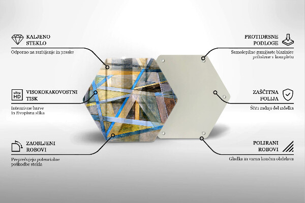 Kuchynská doska veľká zo skla Maľované čiary abstrakcie