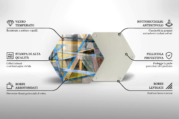 Kuchynská doska veľká zo skla Maľované čiary abstrakcie