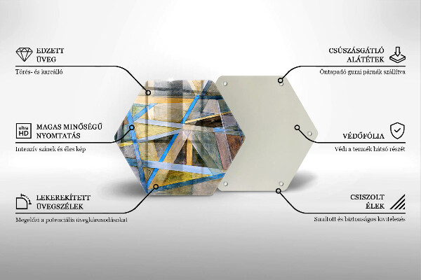 Kuchynská doska veľká zo skla Maľované čiary abstrakcie