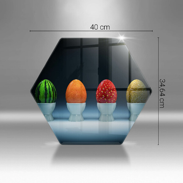 Kuchynská doska veľká zo skla Abstraktné ovocné vajcia