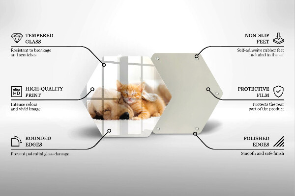 Kuchynská doska zo skla Zvieratá pes a mačka
