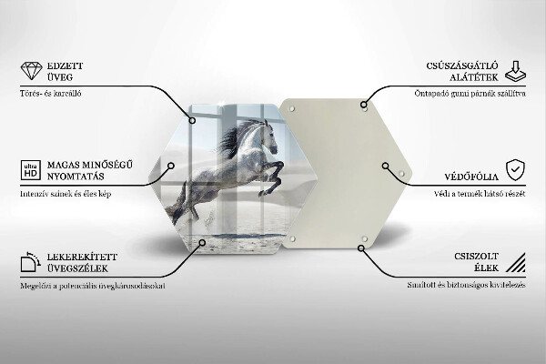 Kuchynská doska veľká zo skla Osy bieleho koňa