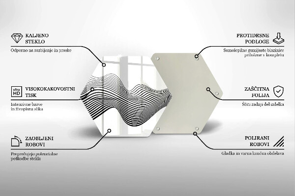 Kuchynská doska zo skla Lineárna abstrakcia