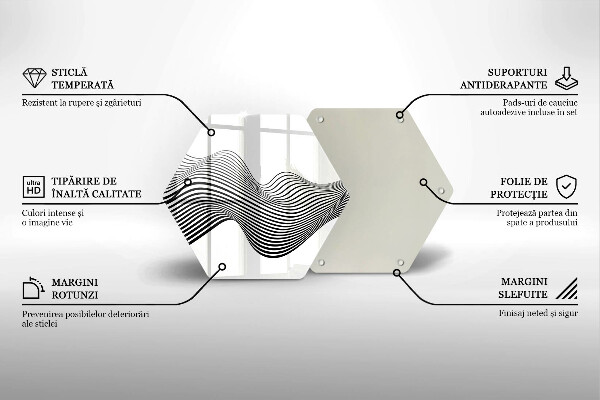 Kuchynská doska zo skla Lineárna abstrakcia