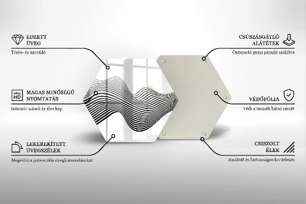 Kuchynská doska zo skla Lineárna abstrakcia