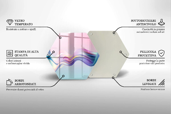Kuchynská doska veľká zo skla Pastelová abstrakcia