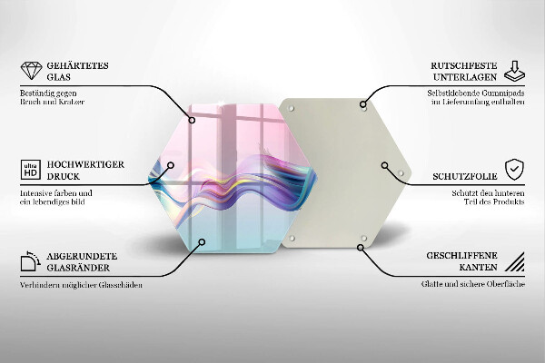 Kuchynská doska veľká zo skla Pastelová abstrakcia