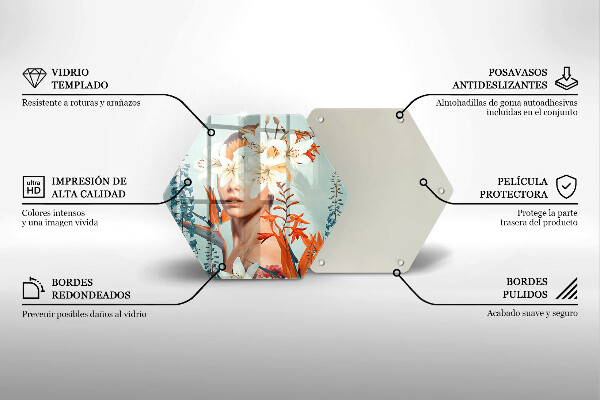 Kuchynská doska veľká zo skla Žena v kvetoch