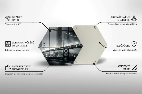 Kuchynská doska veľká zo skla Most Benjamina Franklina