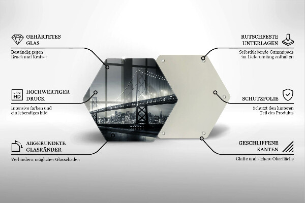 Kuchynská doska veľká zo skla Most Benjamina Franklina
