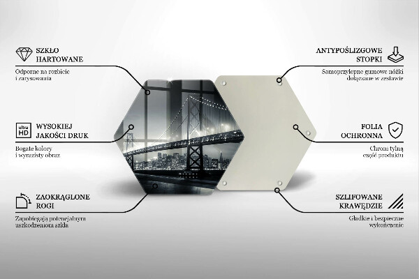 Kuchynská doska veľká zo skla Most Benjamina Franklina