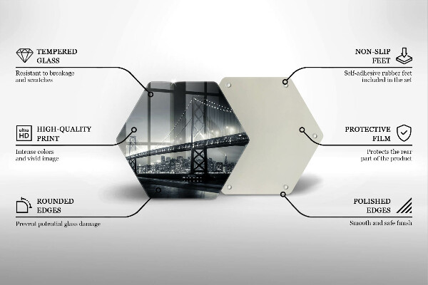 Kuchynská doska veľká zo skla Most Benjamina Franklina