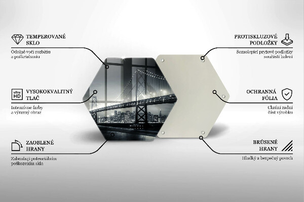 Kuchynská doska veľká zo skla Most Benjamina Franklina