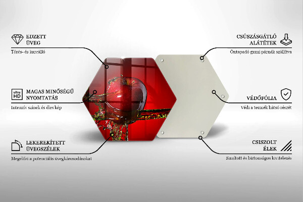 Kuchynská doska veľká zo skla Jablkové ovocie vo vode