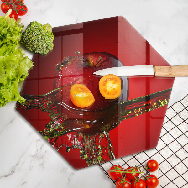 Kuchynská doska veľká zo skla Jablkové ovocie vo vode