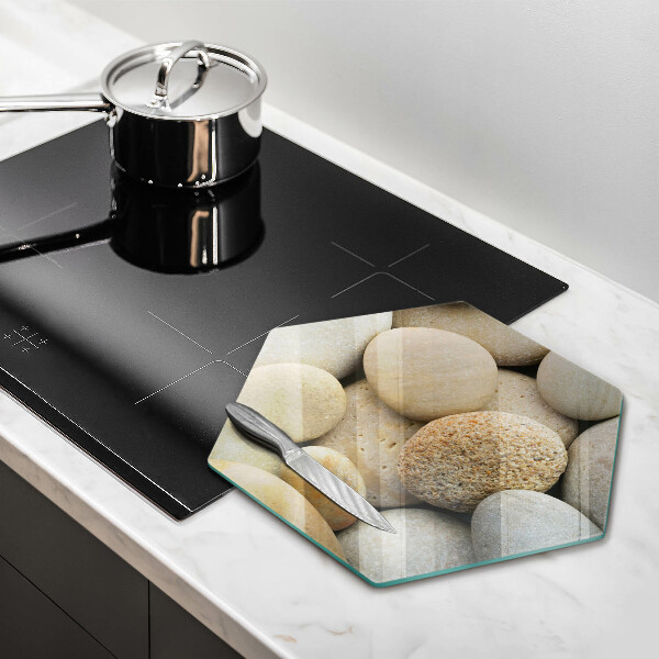 Kuchynská doska veľká zo skla Vzor oválnych kamienkov