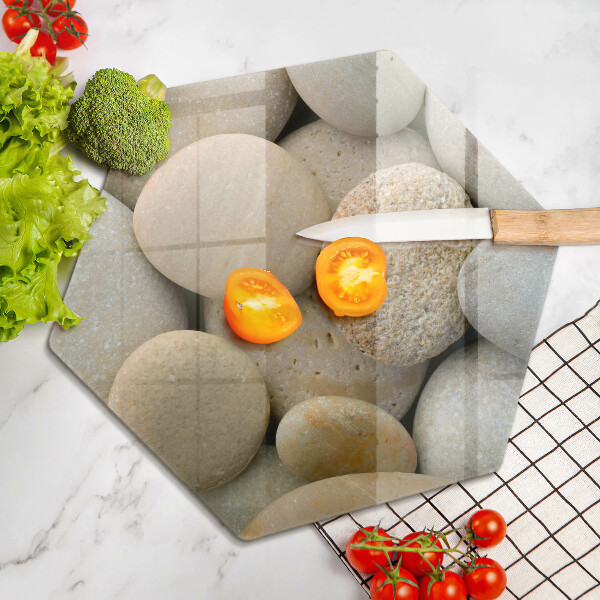 Kuchynská doska veľká zo skla Vzor oválnych kamienkov