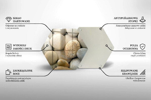 Kuchynská doska veľká zo skla Vzor oválnych kamienkov