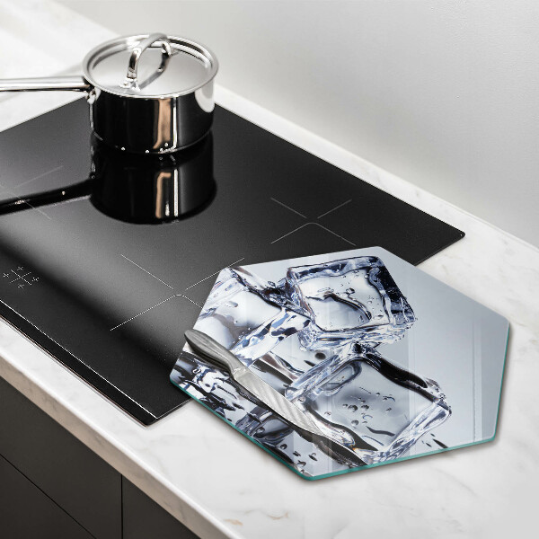 Kuchynská doska veľká zo skla Kocky ľadu