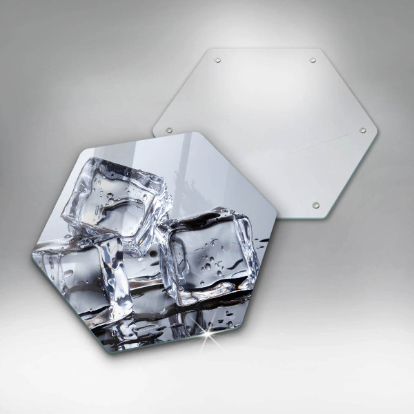 Kuchynská doska veľká zo skla Kocky ľadu