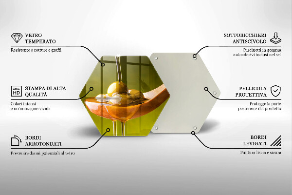 Kuchynská doska veľká zo skla Olivový olej a olivy