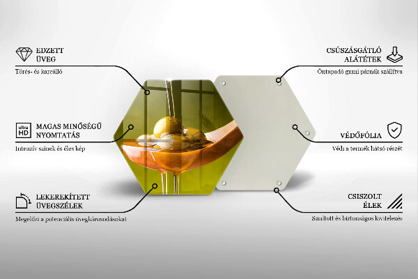 Kuchynská doska veľká zo skla Olivový olej a olivy