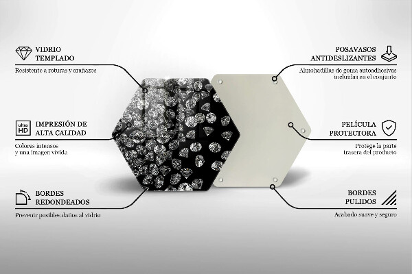 Kuchynská doska veľká zo skla Diamanty diamanty