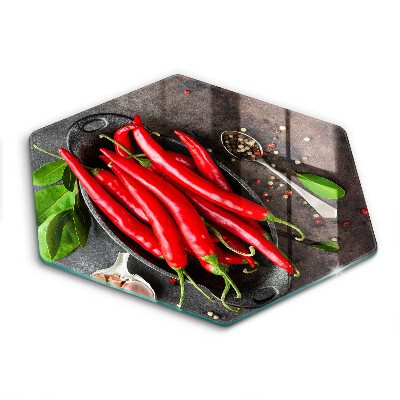 Kuchynská doska zo skla Červené chilli papričky