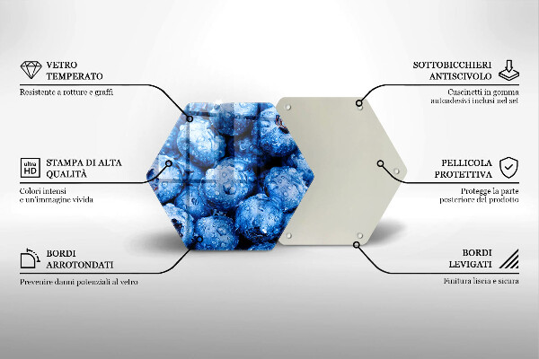 Kuchynská doska zo skla Šťavnaté čučoriedky