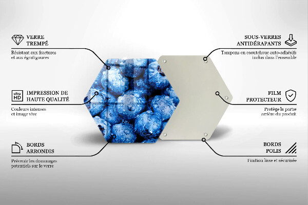 Kuchynská doska zo skla Šťavnaté čučoriedky
