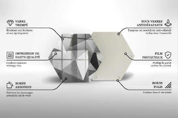Kuchynská doska veľká zo skla Konkrétna ostrá abstrakcia