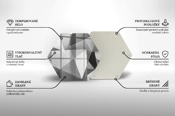 Kuchynská doska veľká zo skla Konkrétna ostrá abstrakcia
