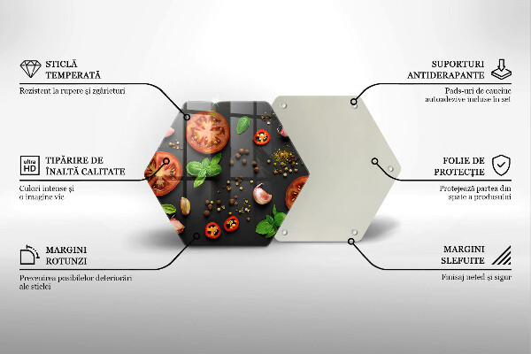 Kuchynská doska veľká zo skla Paradajky a korenie