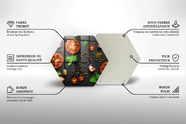 Kuchynská doska veľká zo skla Paradajky a korenie