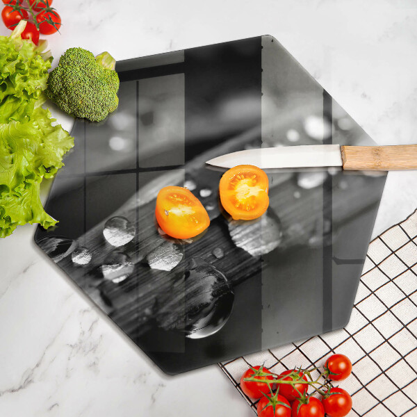 Kuchynská doska veľká zo skla Kvapky rosy na listoch