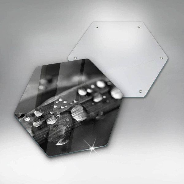 Kuchynská doska veľká zo skla Kvapky rosy na listoch