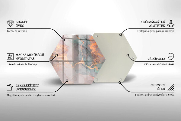 Kuchynská doska zo skla Mramor so zlatom