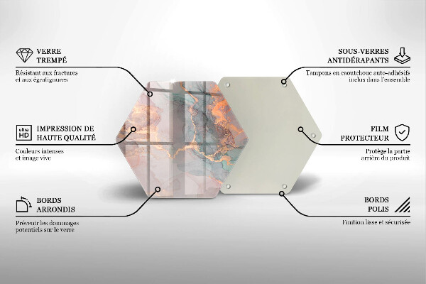 Kuchynská doska zo skla Mramor so zlatom
