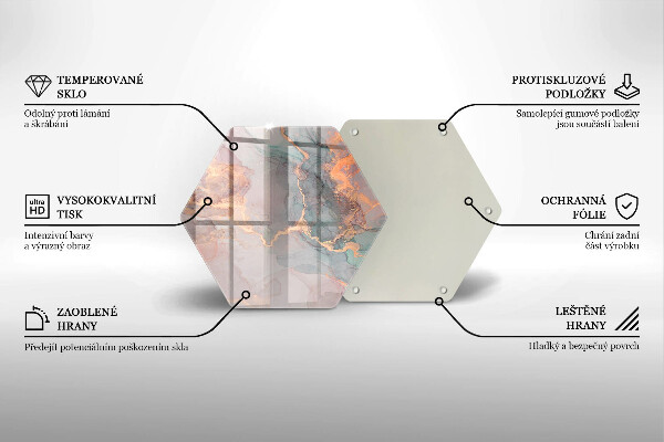 Kuchynská doska zo skla Mramor so zlatom