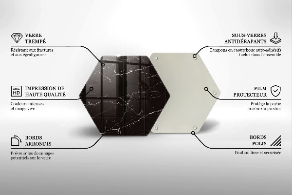 Kuchynská doska veľká zo skla Mramorové dlaždice