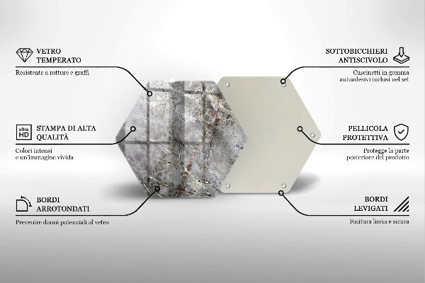 Kuchynská doska veľká zo skla Textúra kameňa