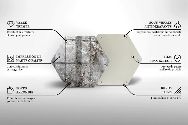 Kuchynská doska veľká zo skla Textúra kameňa