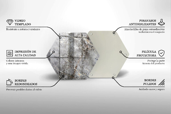 Kuchynská doska veľká zo skla Textúra kameňa