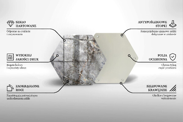 Kuchynská doska veľká zo skla Textúra kameňa