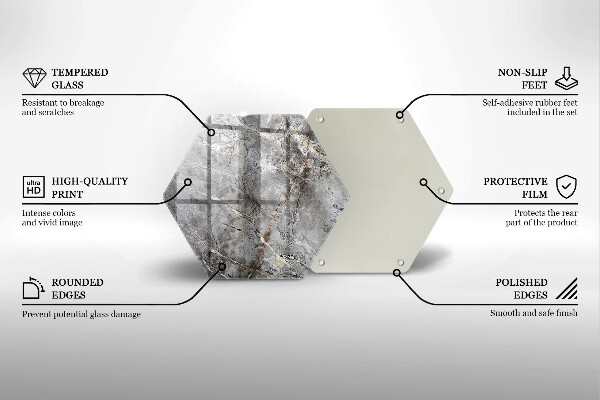 Kuchynská doska veľká zo skla Textúra kameňa