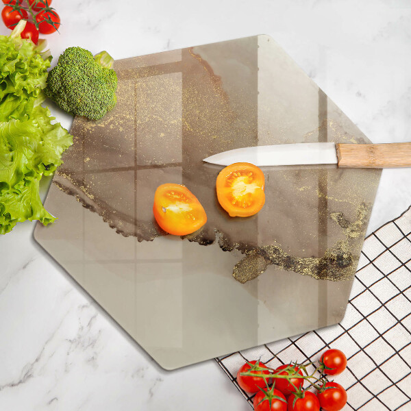 Kuchynská doska veľká zo skla Zlatá abstrakcia